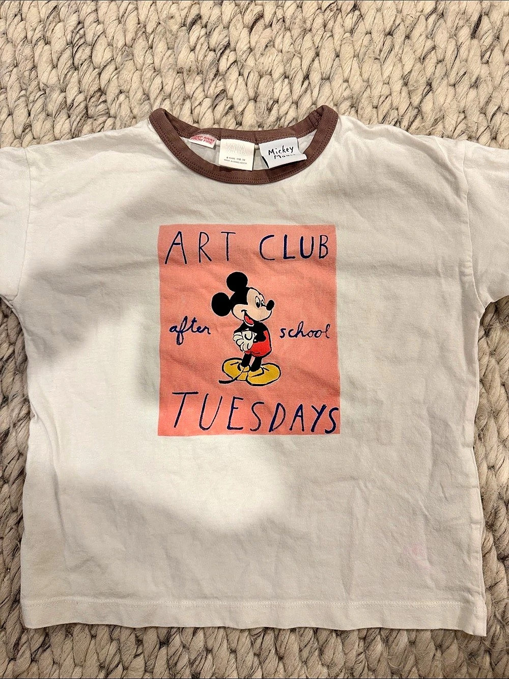 ZARA Mickey Mouse Art Club After School Tuesdays T-Shirt 6 Years